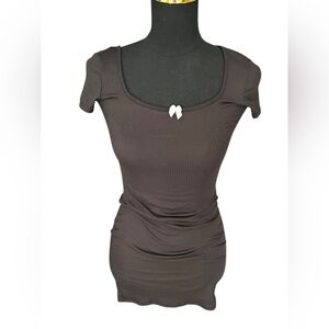 Seeyou Black Ribbed Mini Dress Size XS